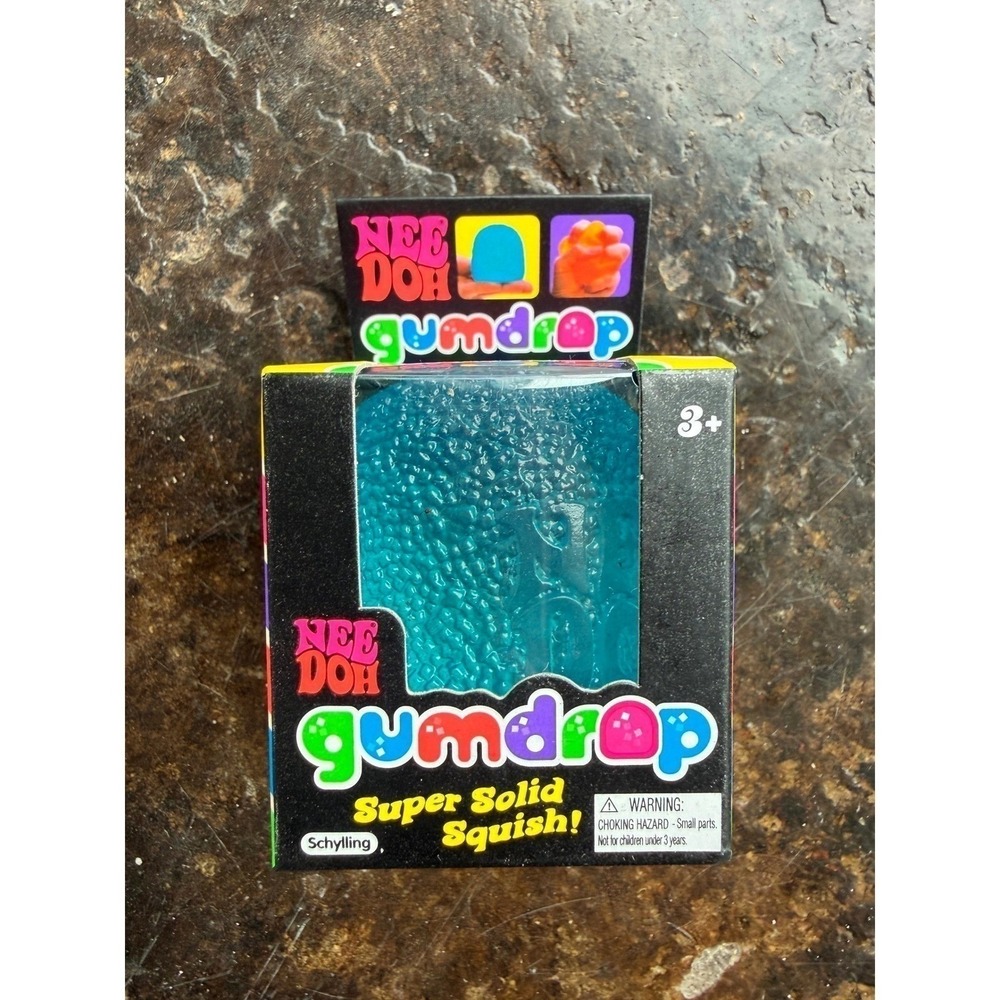 NeeDoh Gumdrop Fidget Toy Nee Doh Super Solid Squish Sensory Stress Blue NEW - Picture 5 of 5